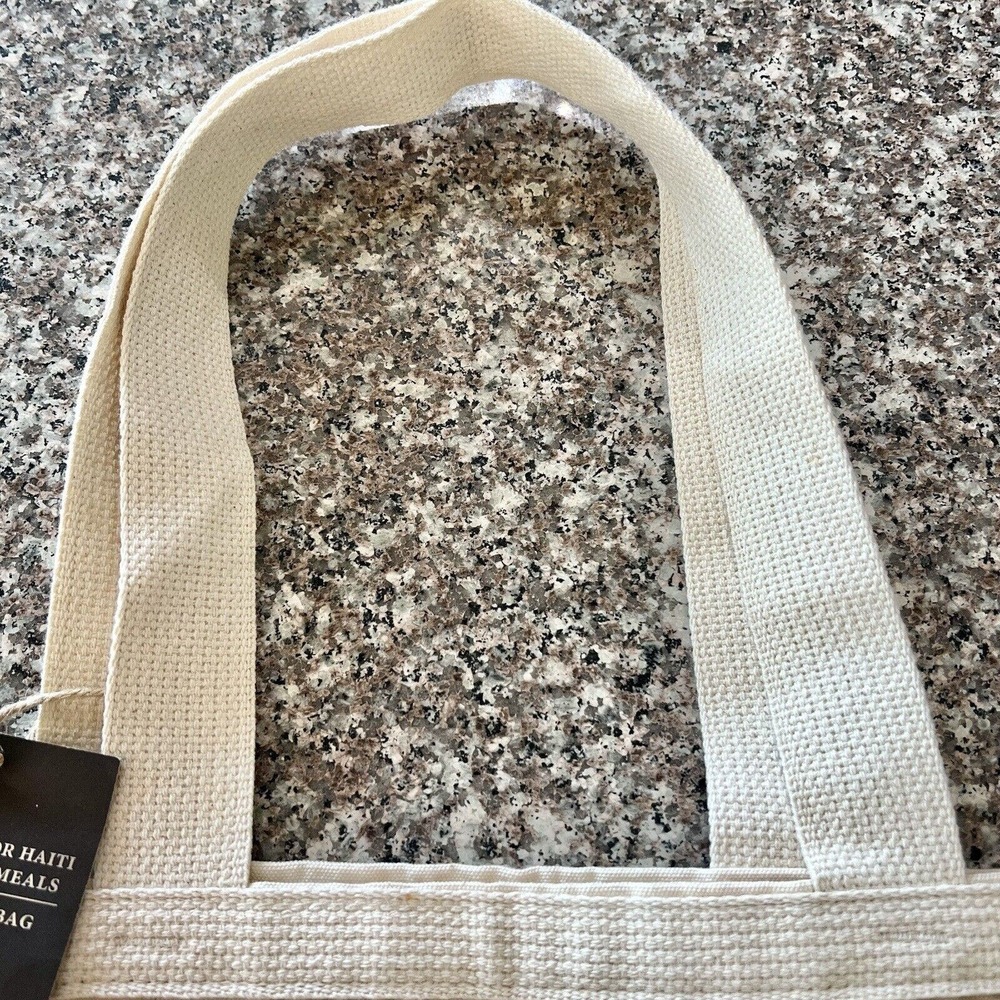 FEED Haiti Feed Projects Organic Cotton Canvas Market Tote Bag 50 Meals Provided - Picture 7 of 13